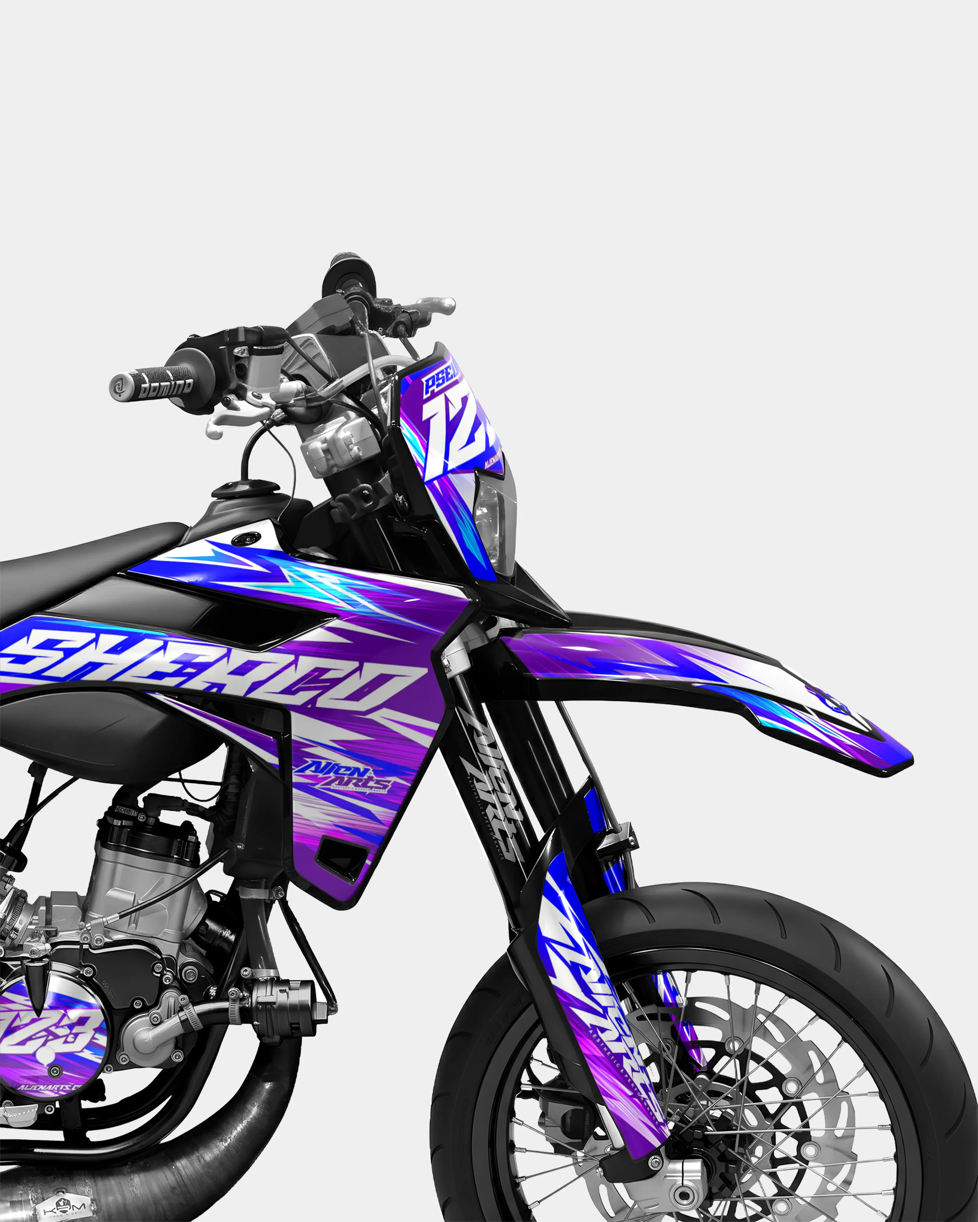 AUROPE - Kit deco SHERCO 50cc - Violet Bleu - Image 3