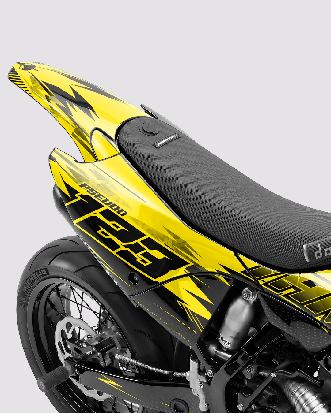 CARBX - Kit Déco Supermotard Semi-Personnalisable - Jaune - Image 3