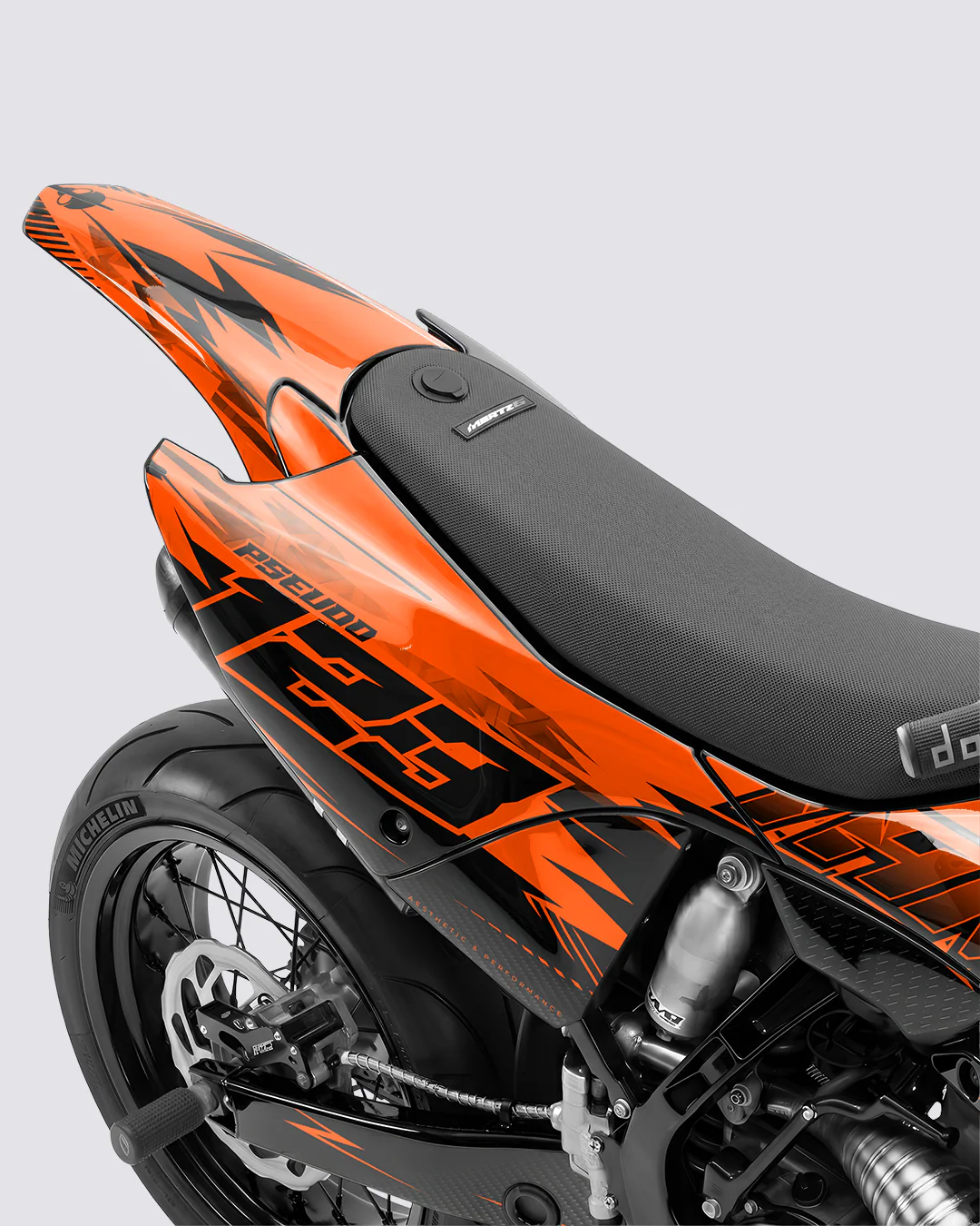 CARBX - Kit Déco Supermotard Semi-Personnalisable - Orange - Image 3