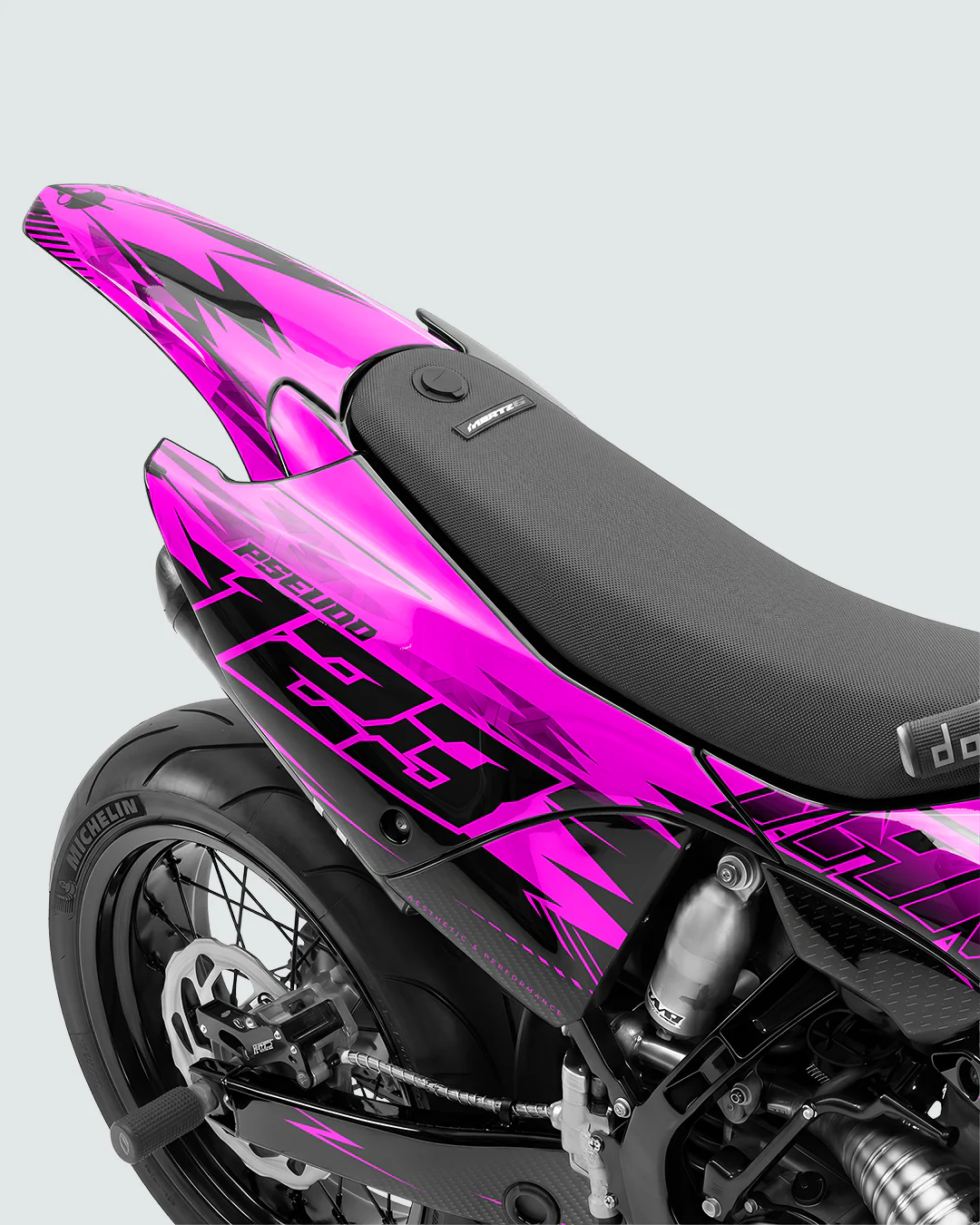 CARBX - Kit Déco Supermotard Semi-Personnalisable - Rose - Image 3