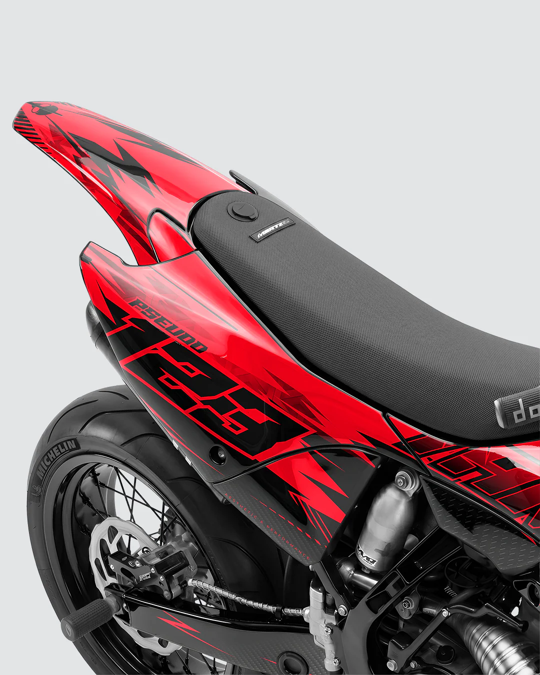 CARBX - Kit Déco Supermotard Semi-Personnalisable - Rouge - Image 3