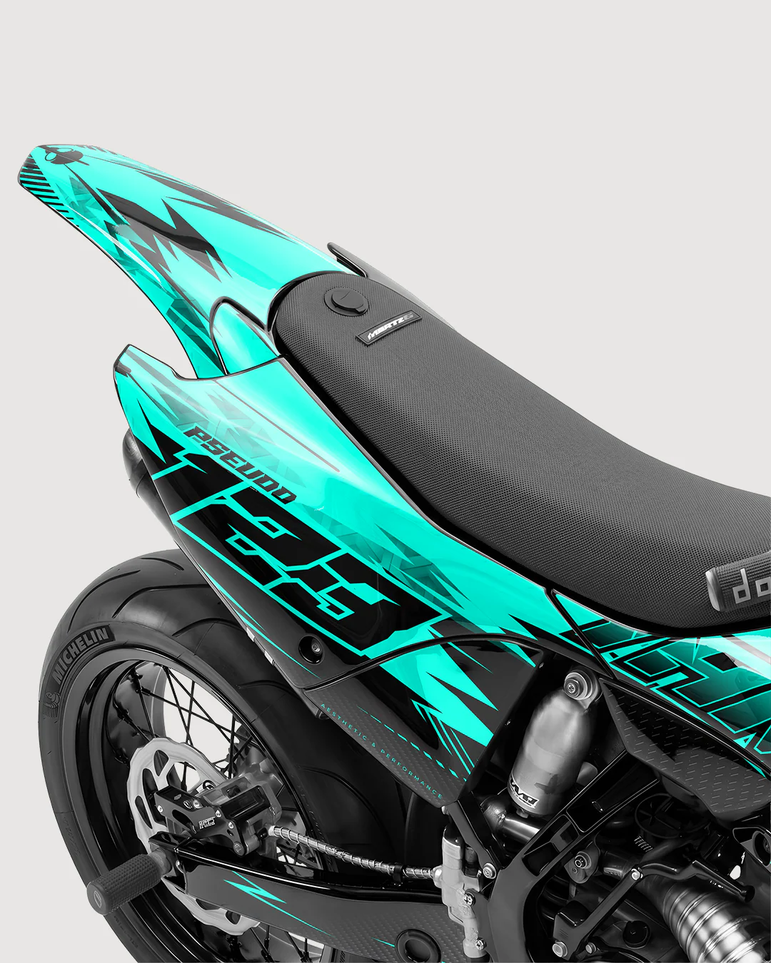 CARBX - Kit Déco Supermotard Semi-Personnalisable - Turquoise - Image 3