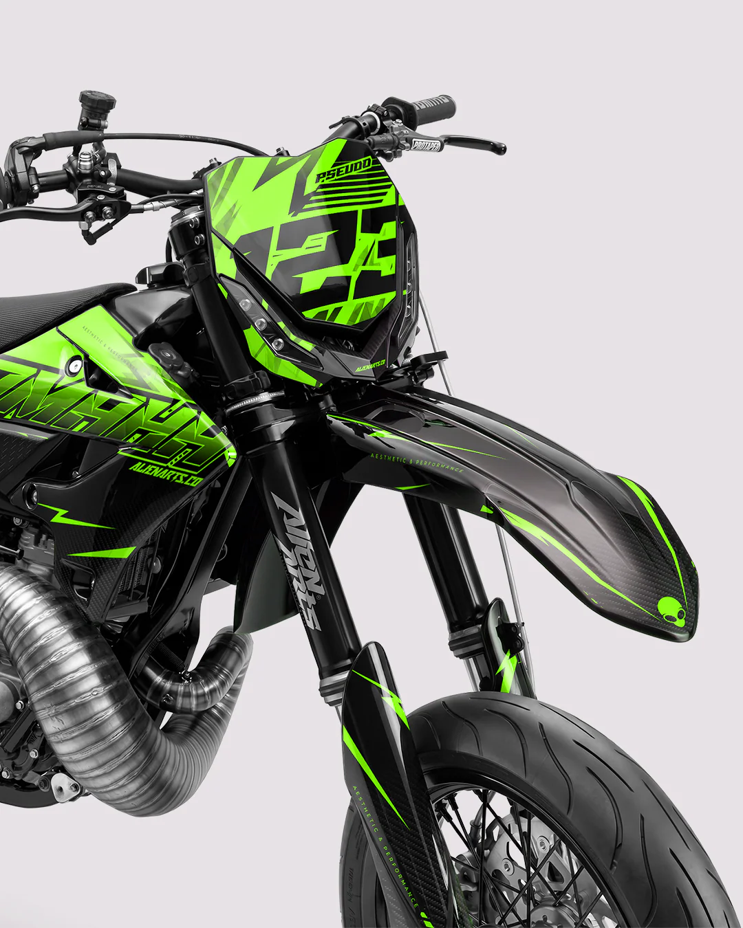 CARBX - Kit Déco Supermotard Semi-Personnalisable - Vert - Image 2