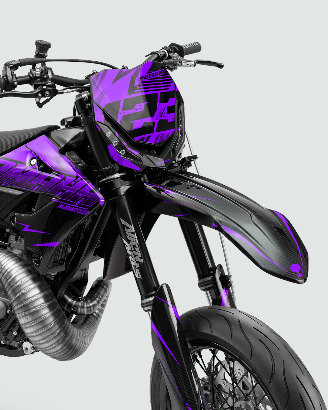 CARBX - Kit Déco Supermotard Semi-Personnalisable - Violet - Image 2