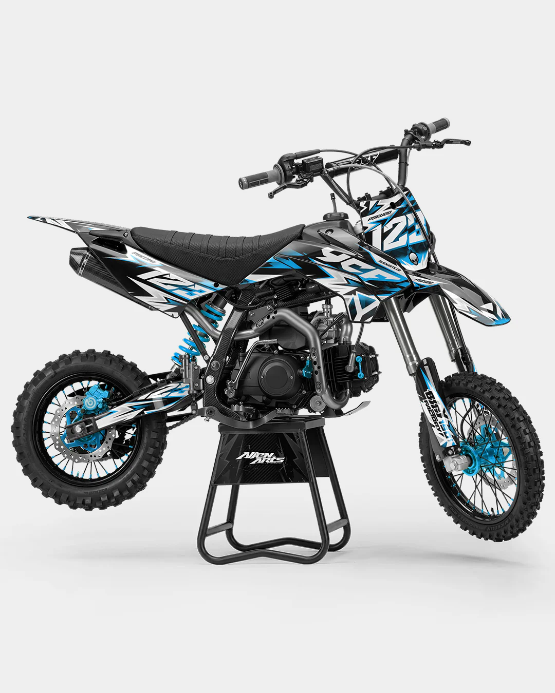 CRYNEX - Kit Déco Dirt Bike Semi-Personnalisable - Bleu