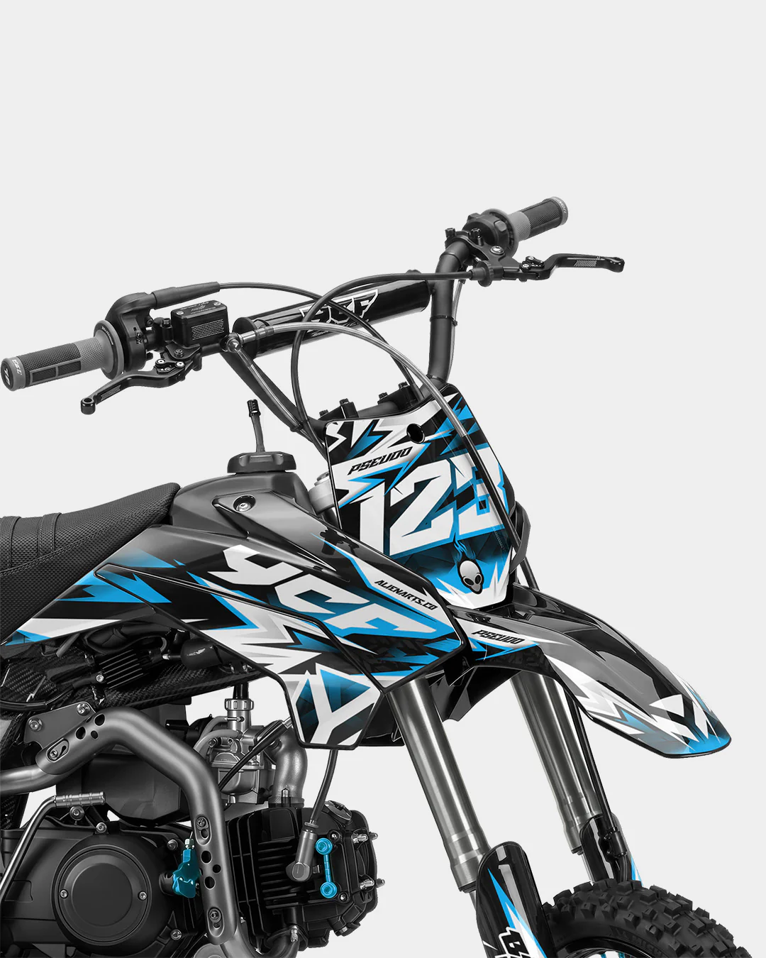 CRYNEX - Kit Déco Dirt Bike Semi-Personnalisable - Bleu - Image 2