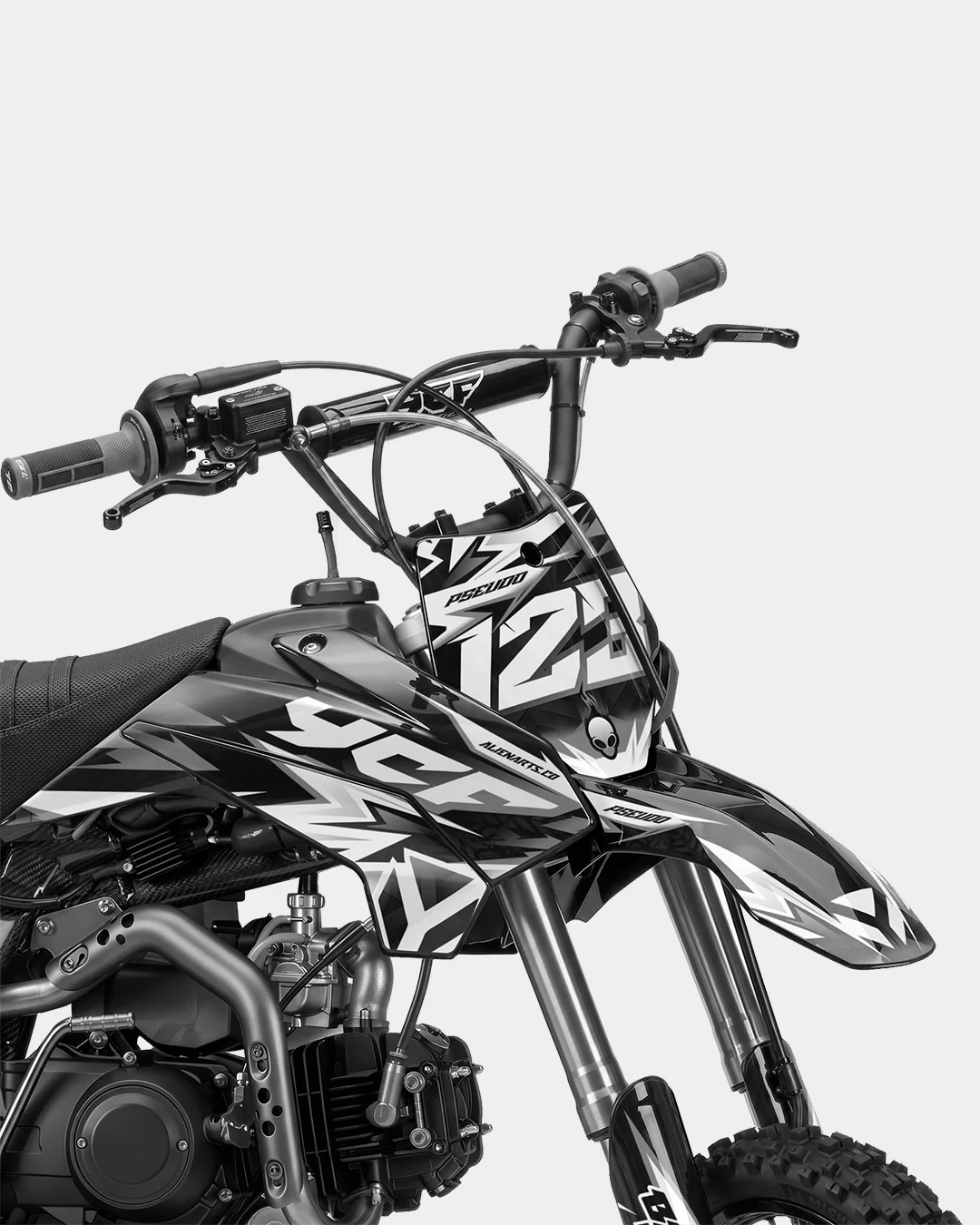 CRYNEX - Kit Déco Dirt Bike Semi-Personnalisable - Gris - Image 2