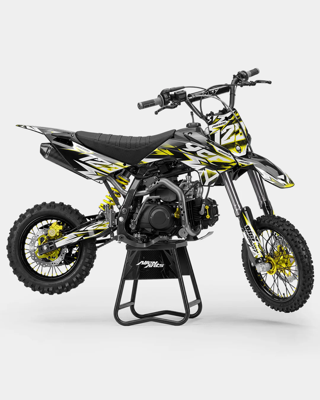 CRYNEX - Kit Déco Dirt Bike Semi-Personnalisable - Jaune
