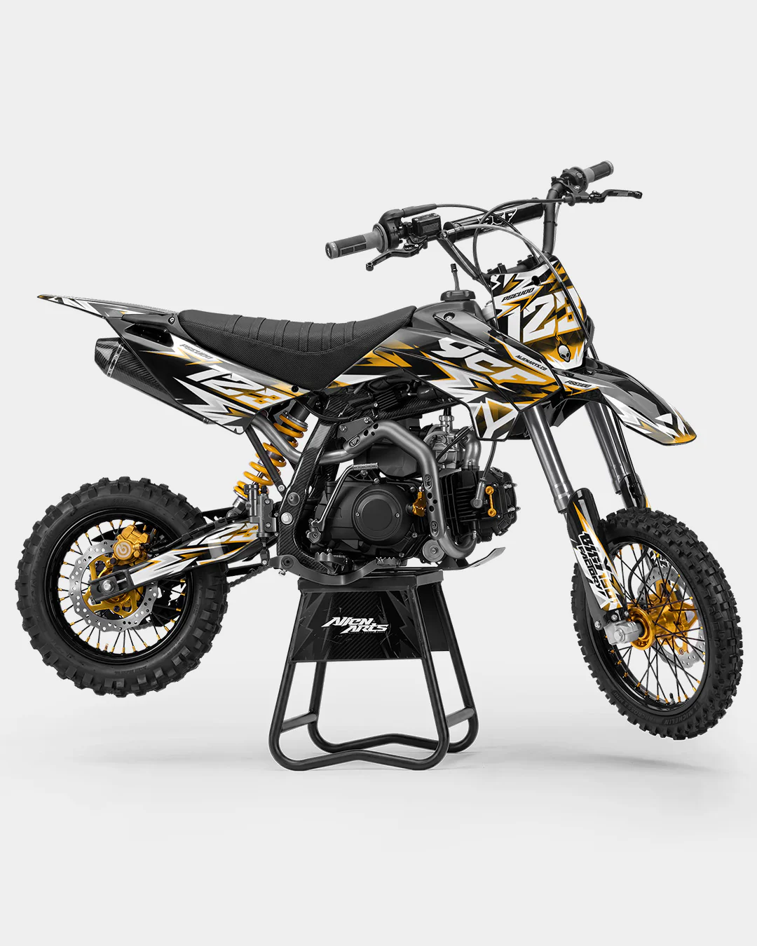 CRYNEX - Kit Déco Dirt Bike Semi-Personnalisable - Jaune foncé