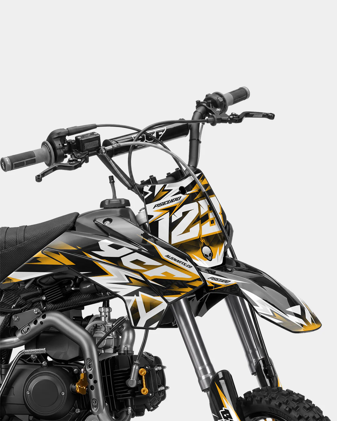 CRYNEX - Kit Déco Dirt Bike Semi-Personnalisable - Jaune foncé - Image 2