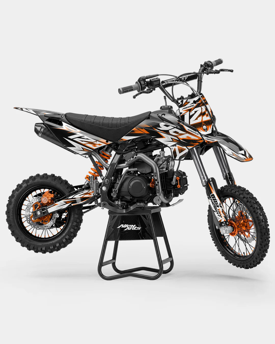 CRYNEX - Kit Déco Dirt Bike Semi-Personnalisable - Orange