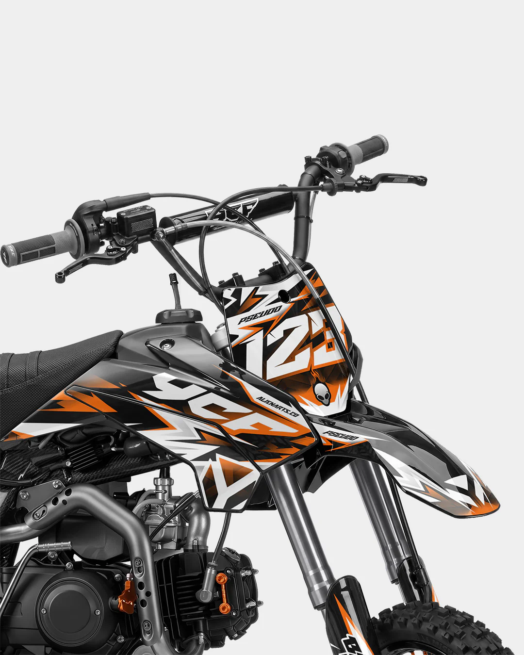 CRYNEX - Kit Déco Dirt Bike Semi-Personnalisable - Orange - Image 2