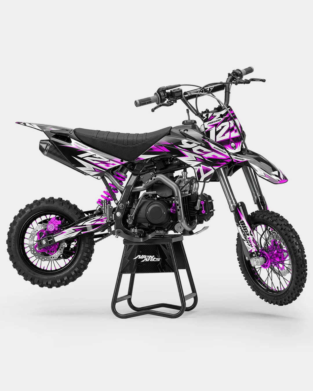 CRYNEX - Kit Déco Dirt Bike Semi-Personnalisable - Rose