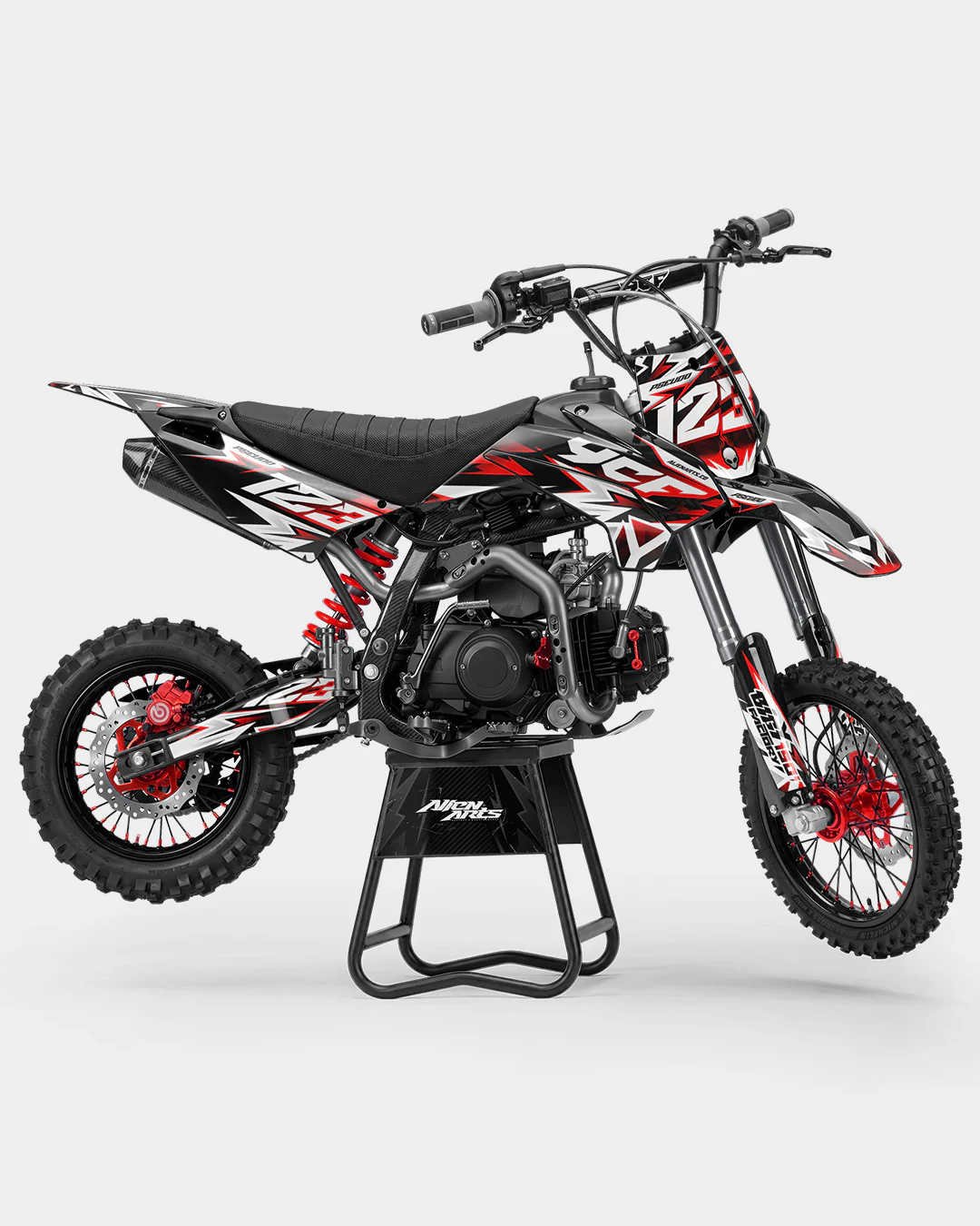 CRYNEX - Kit Déco Dirt Bike Semi-Personnalisable - Rouge