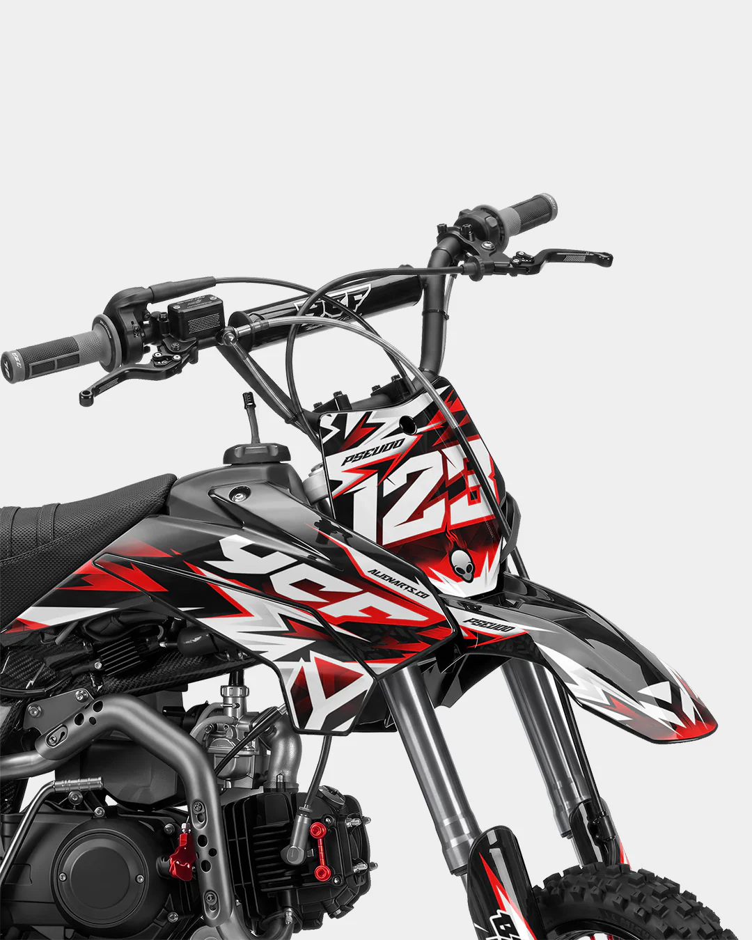 CRYNEX - Kit Déco Dirt Bike Semi-Personnalisable - Rouge - Image 2