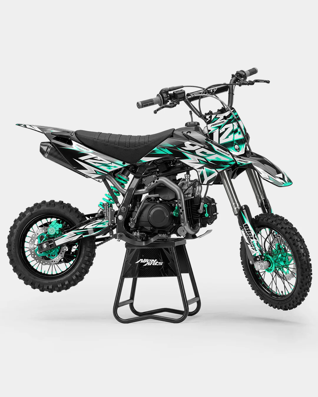 CRYNEX - Kit Déco Dirt Bike Semi-Personnalisable - Turquoise