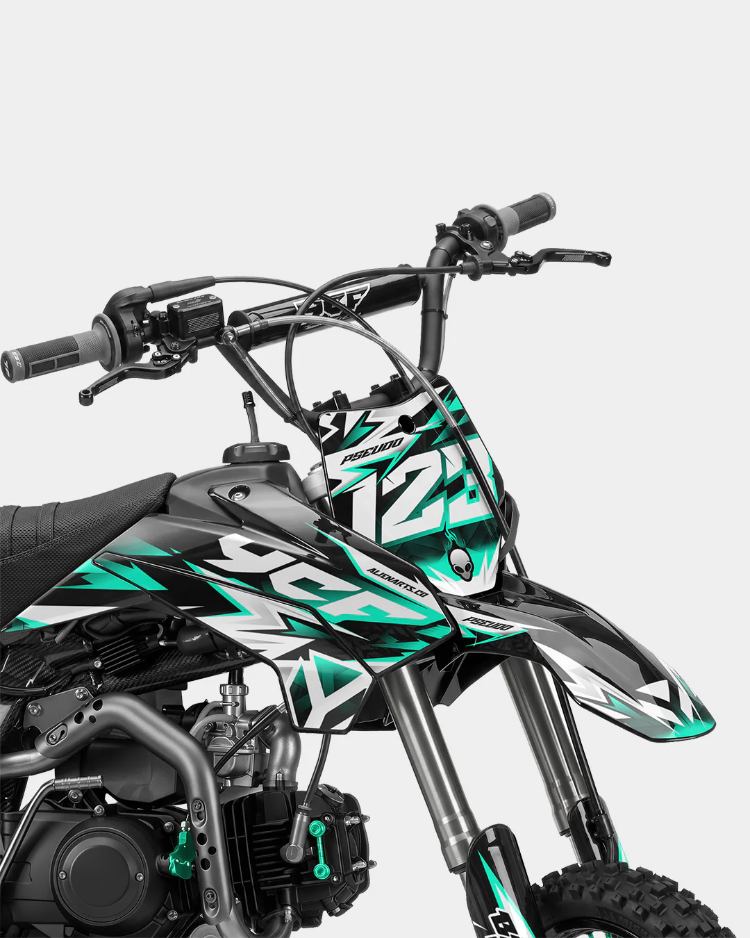 CRYNEX - Kit Déco Dirt Bike Semi-Personnalisable - Turquoise - Image 2