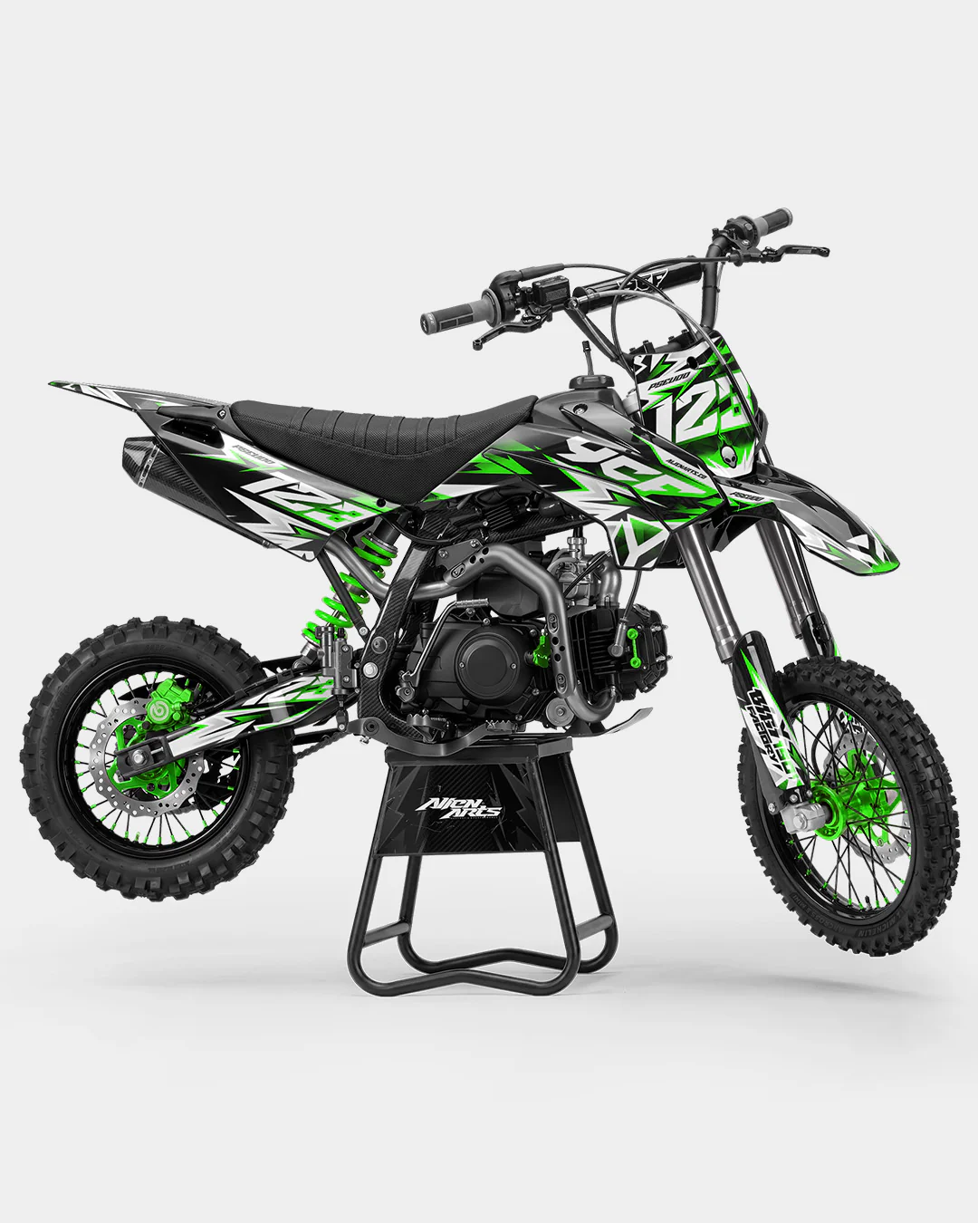 CRYNEX - Kit Déco Dirt Bike Semi-Personnalisable - Vert