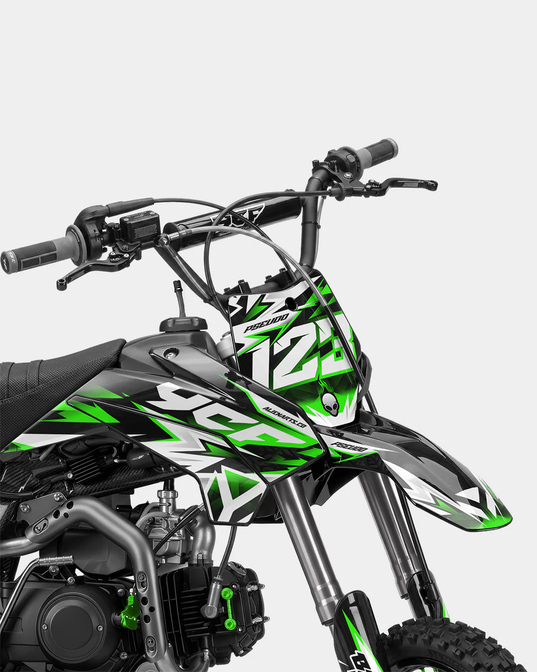 CRYNEX - Kit Déco Dirt Bike Semi-Personnalisable - Vert - Image 2