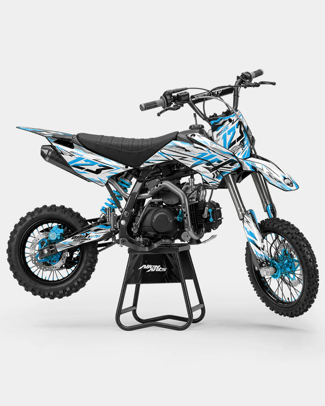 FERAL - Kit Déco Dirt Bike Semi-Personnalisable - Bleu