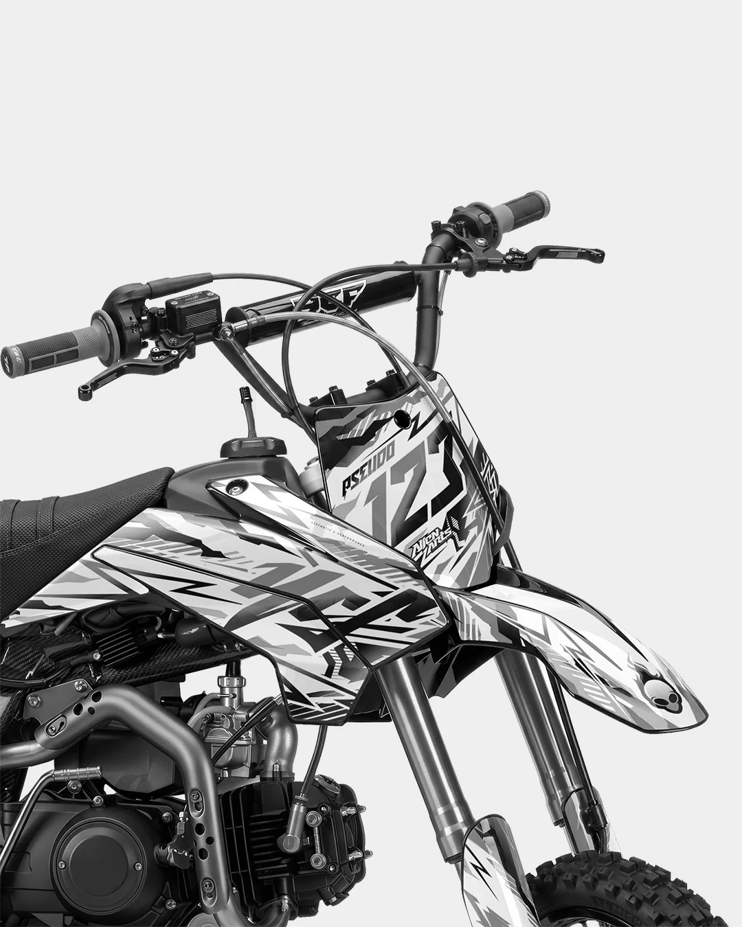 FERAL - Kit Déco Dirt Bike Semi-Personnalisable - Gris - Image 2