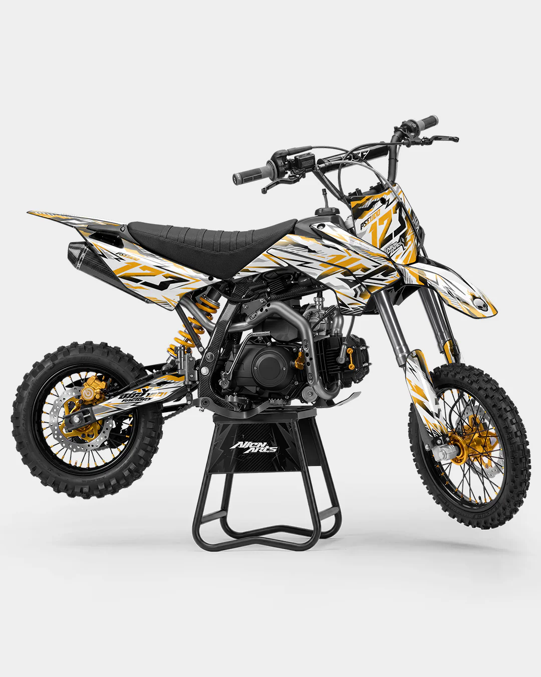 FERAL - Kit Déco Dirt Bike Semi-Personnalisable - Jaune foncé