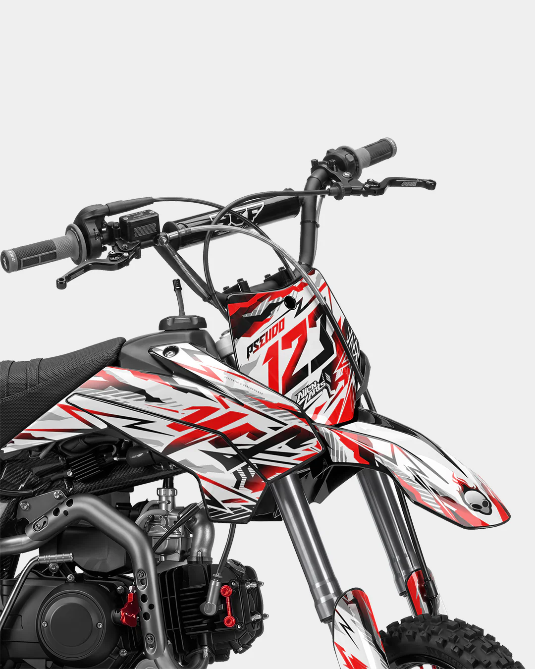 FERAL - Kit Déco Dirt Bike Semi-Personnalisable - Rouge - Image 2