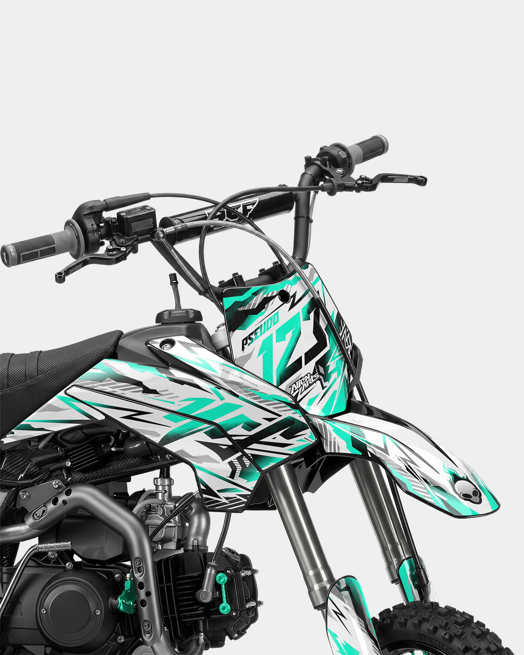 FERAL - Kit Déco Dirt Bike Semi-Personnalisable - Turquoise - Image 2