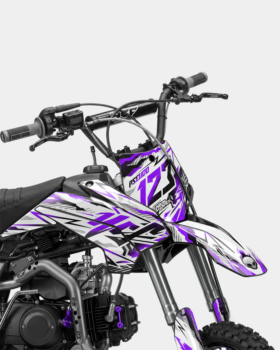 FERAL - Kit Déco Dirt Bike Semi-Personnalisable - Violet - Image 2