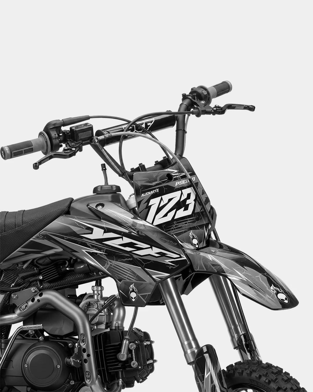GRUDGE - Kit Déco Dirt Bike Semi-Personnalisable - Gris - Image 2
