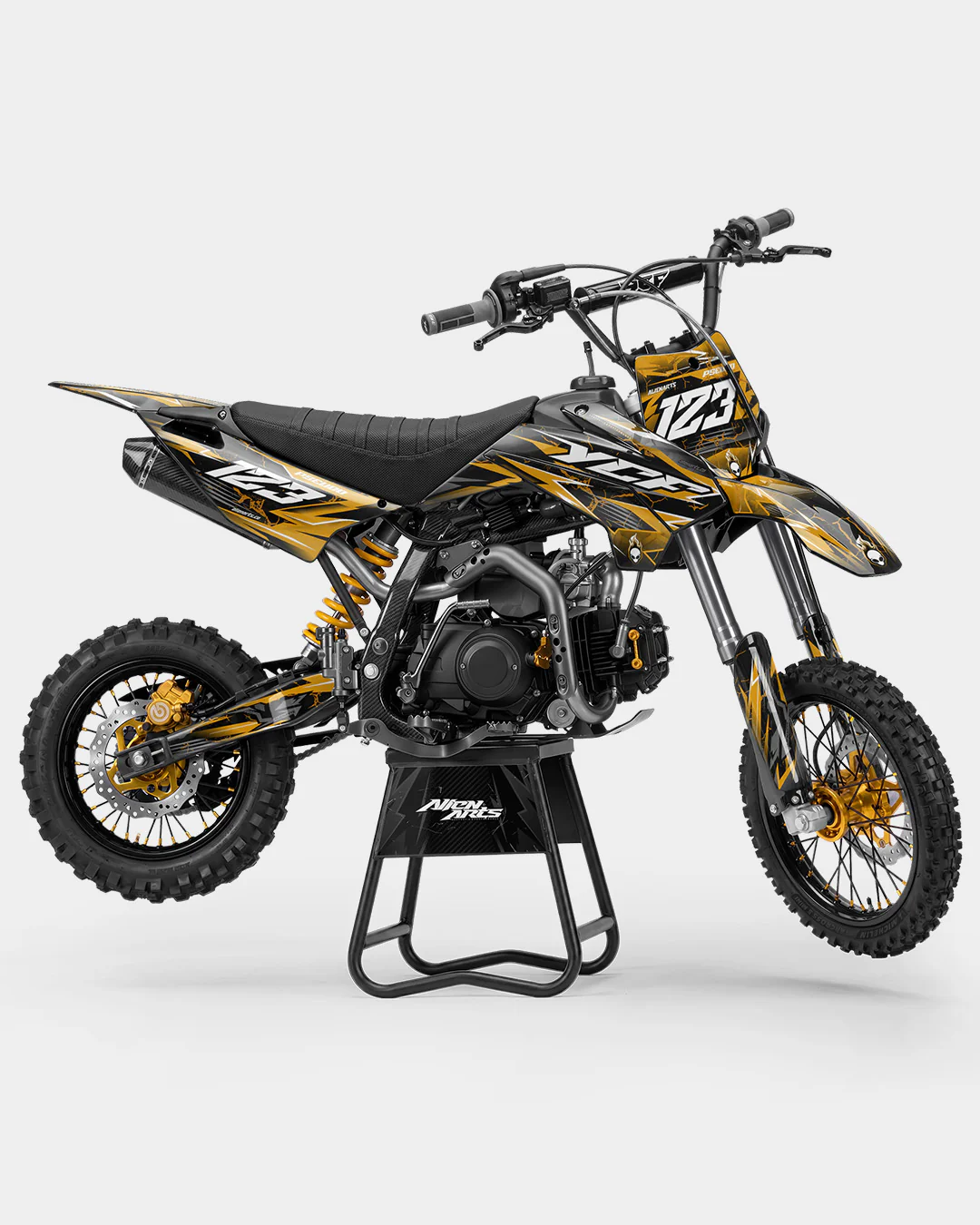GRUDGE - Kit Déco Dirt Bike Semi-Personnalisable - Jaune foncé