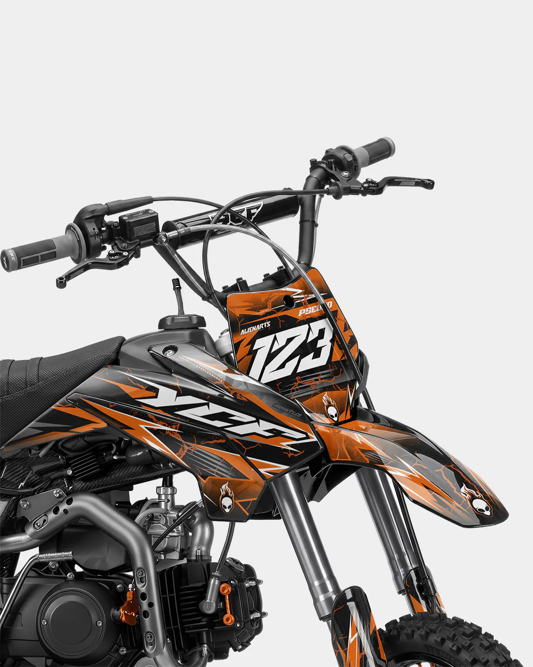 GRUDGE - Kit Déco Dirt Bike Semi-Personnalisable - Orange - Image 2