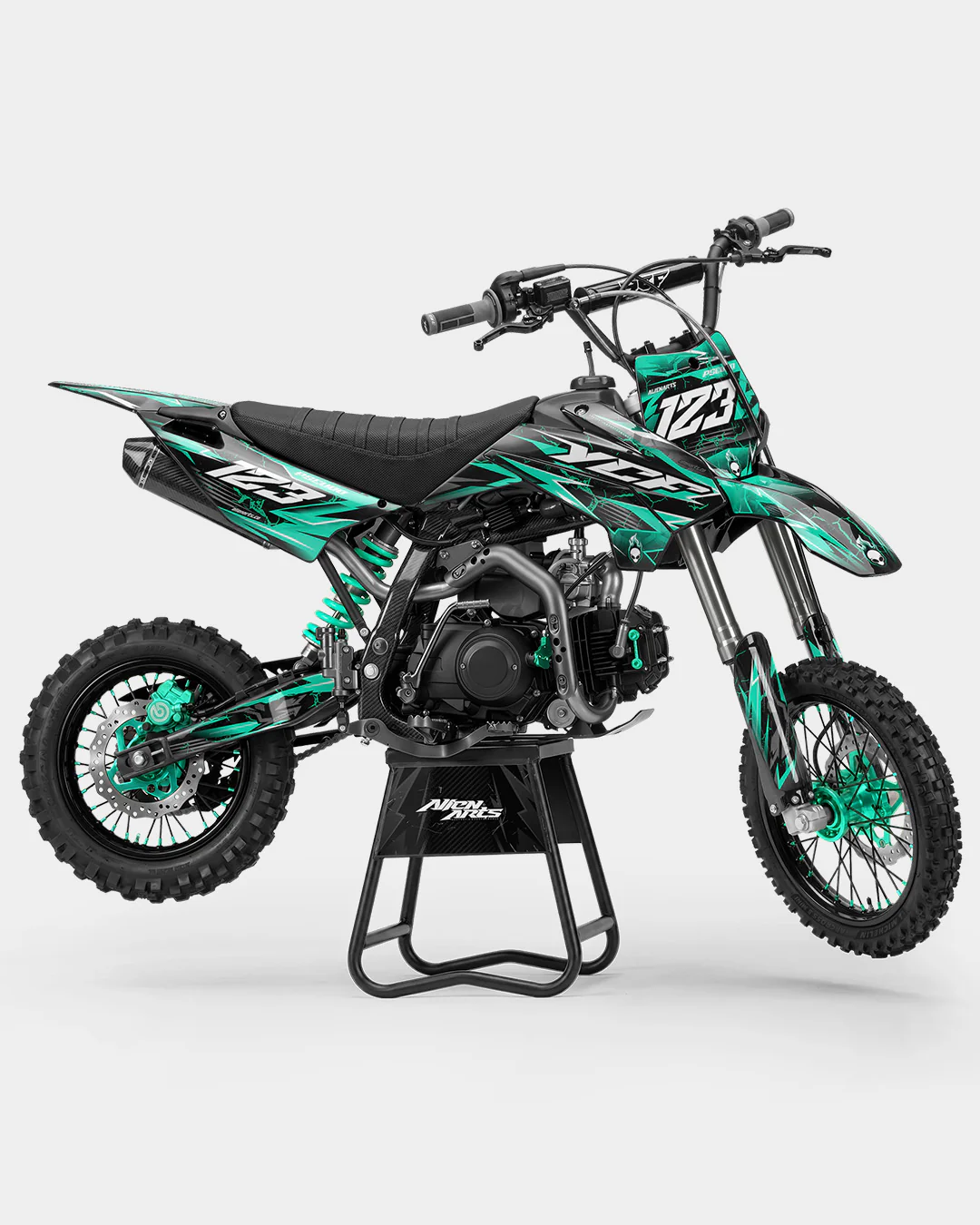 GRUDGE - Kit Déco Dirt Bike Semi-Personnalisable - Turquoise
