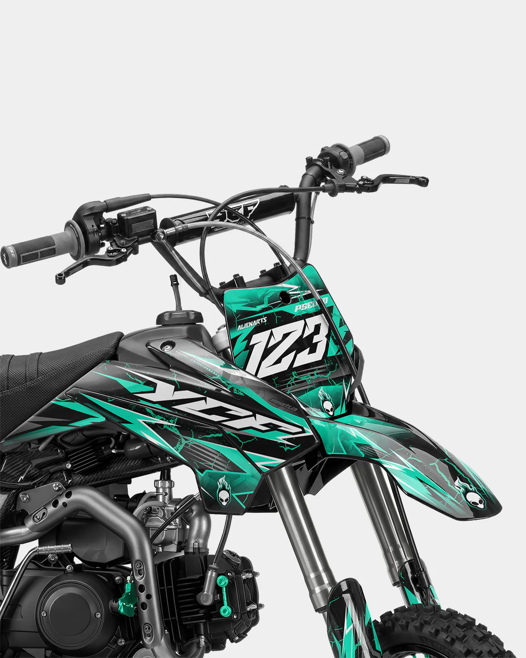 GRUDGE - Kit Déco Dirt Bike Semi-Personnalisable - Turquoise - Image 2
