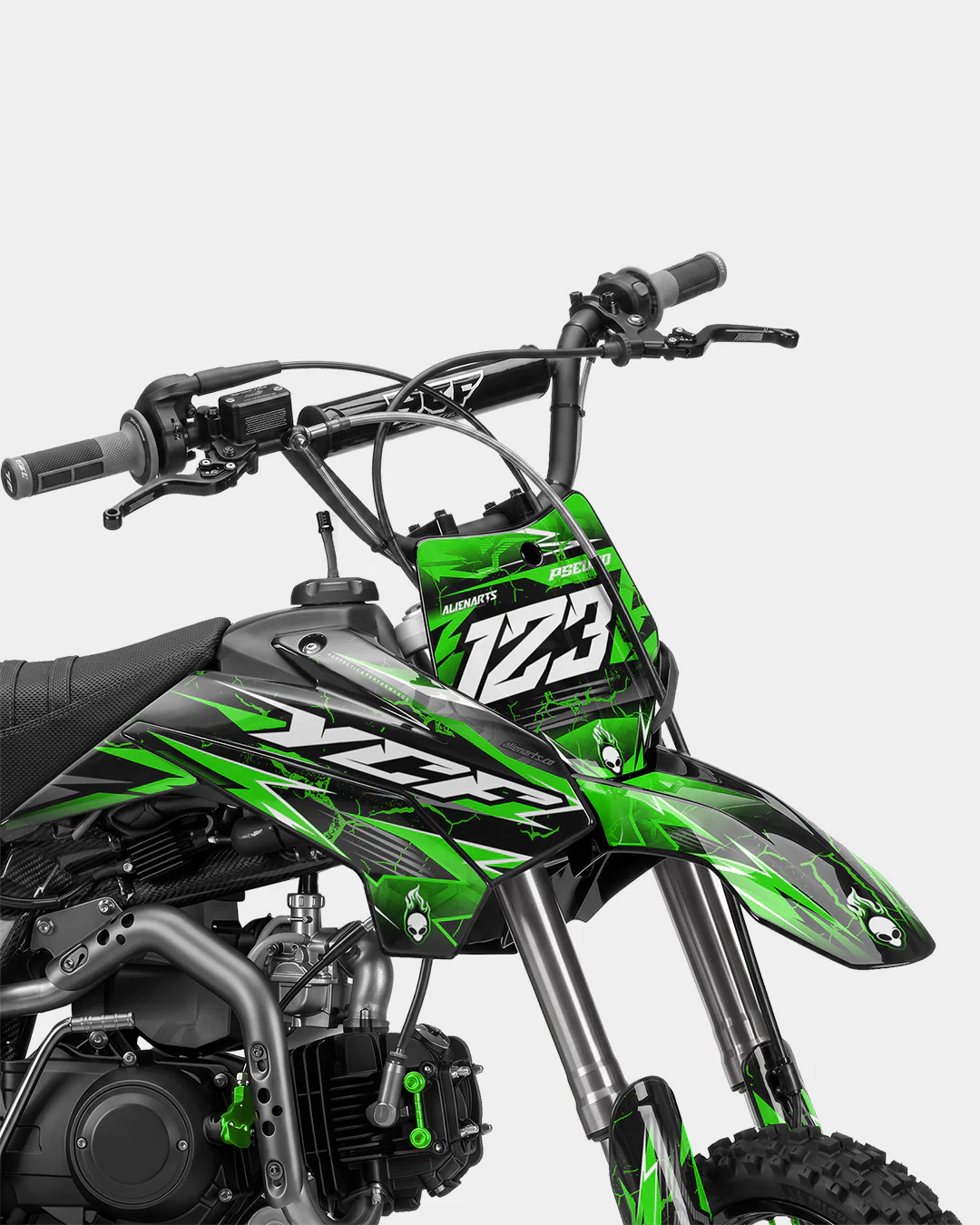 GRUDGE - Kit Déco Dirt Bike Semi-Personnalisable - Vert - Image 2
