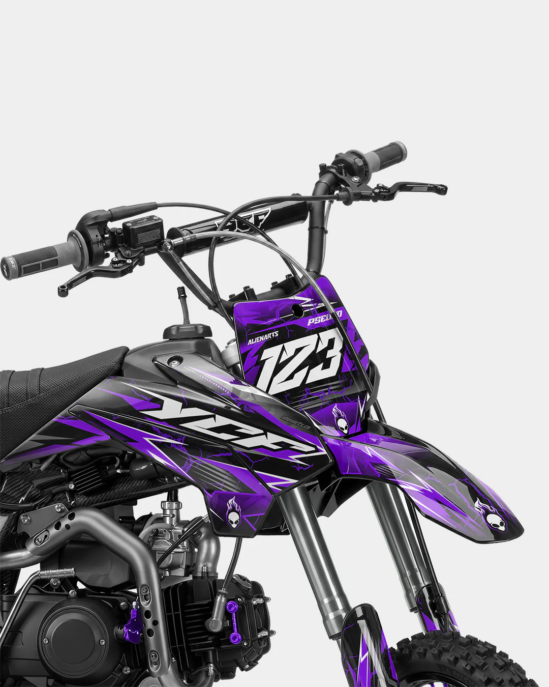 GRUDGE - Kit Déco Dirt Bike Semi-Personnalisable - Violet - Image 2