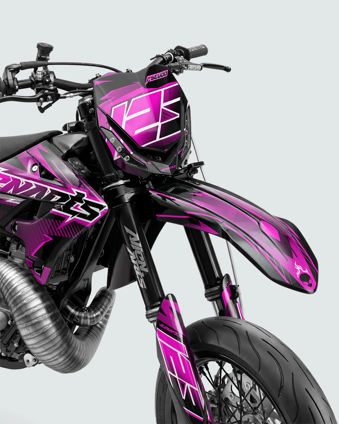 IONIK - Kit Déco Supermotard Semi-Personnalisable - Rose - Image 2