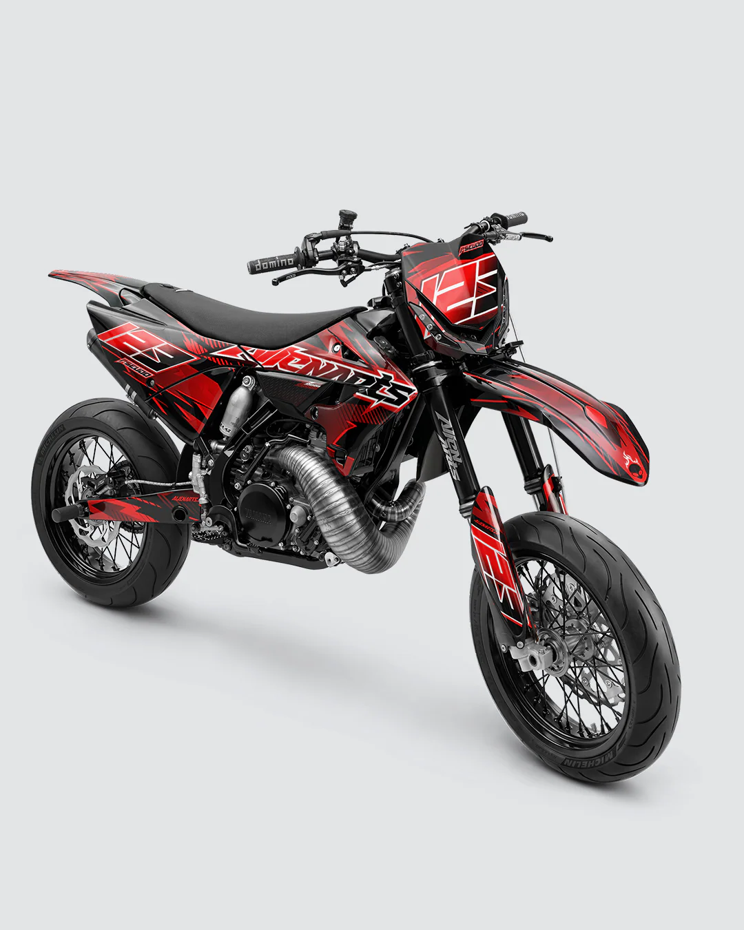 IONIK - Kit Déco Supermotard Semi-Personnalisable - Rouge