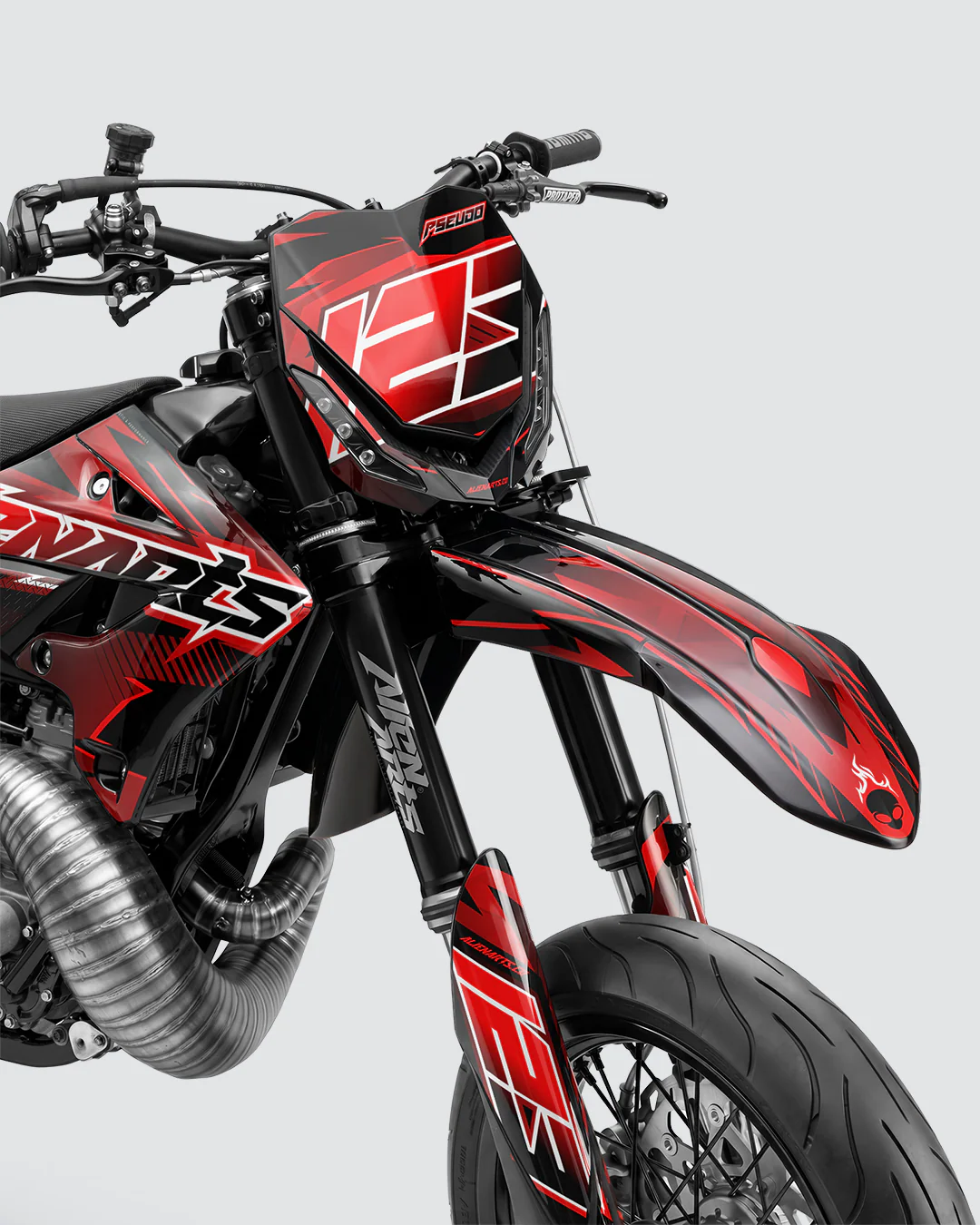 IONIK - Kit Déco Supermotard Semi-Personnalisable - Rouge - Image 2