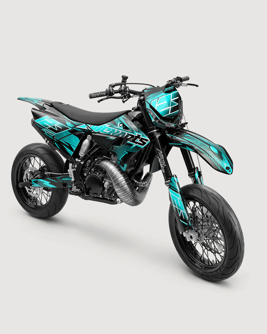 IONIK - Kit Déco Supermotard Semi-Personnalisable - Turquoise