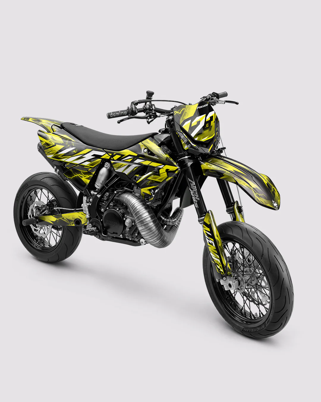 KINETIC - Kit Déco Supermotard Semi-Personnalisable - Jaune