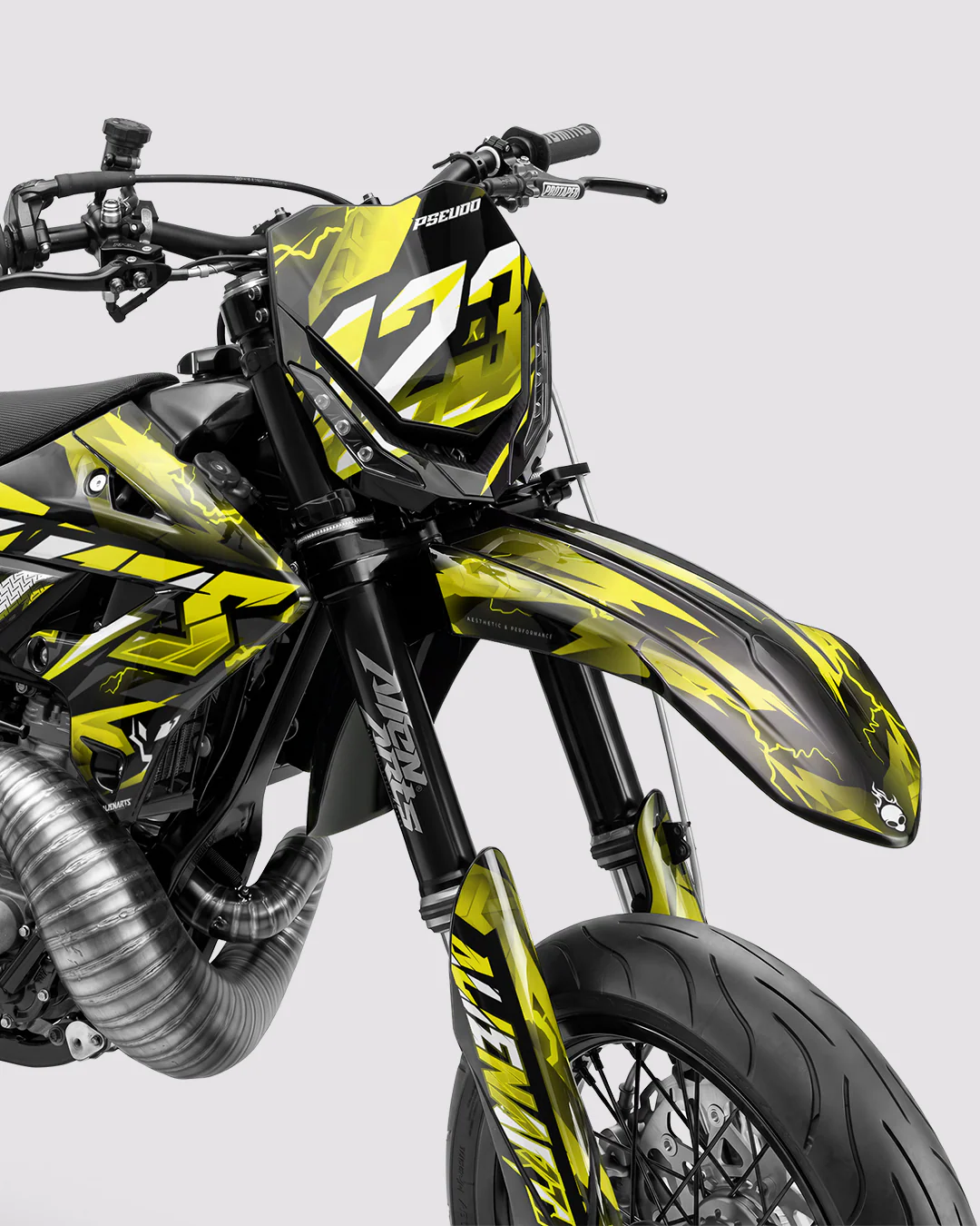 KINETIC - Kit Déco Supermotard Semi-Personnalisable - Jaune - Image 2