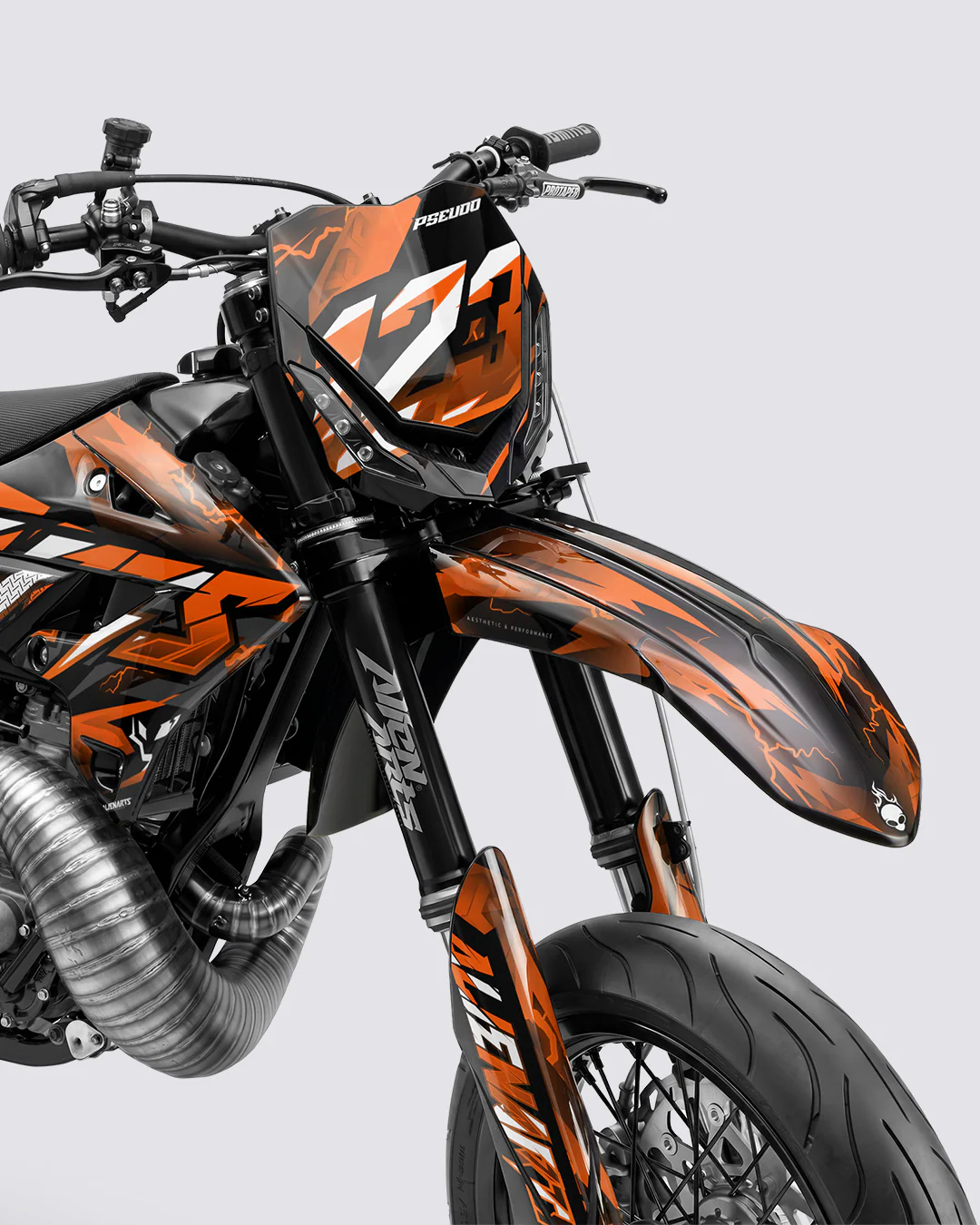 KINETIC - Kit Déco Supermotard Semi-Personnalisable - Orange - Image 2