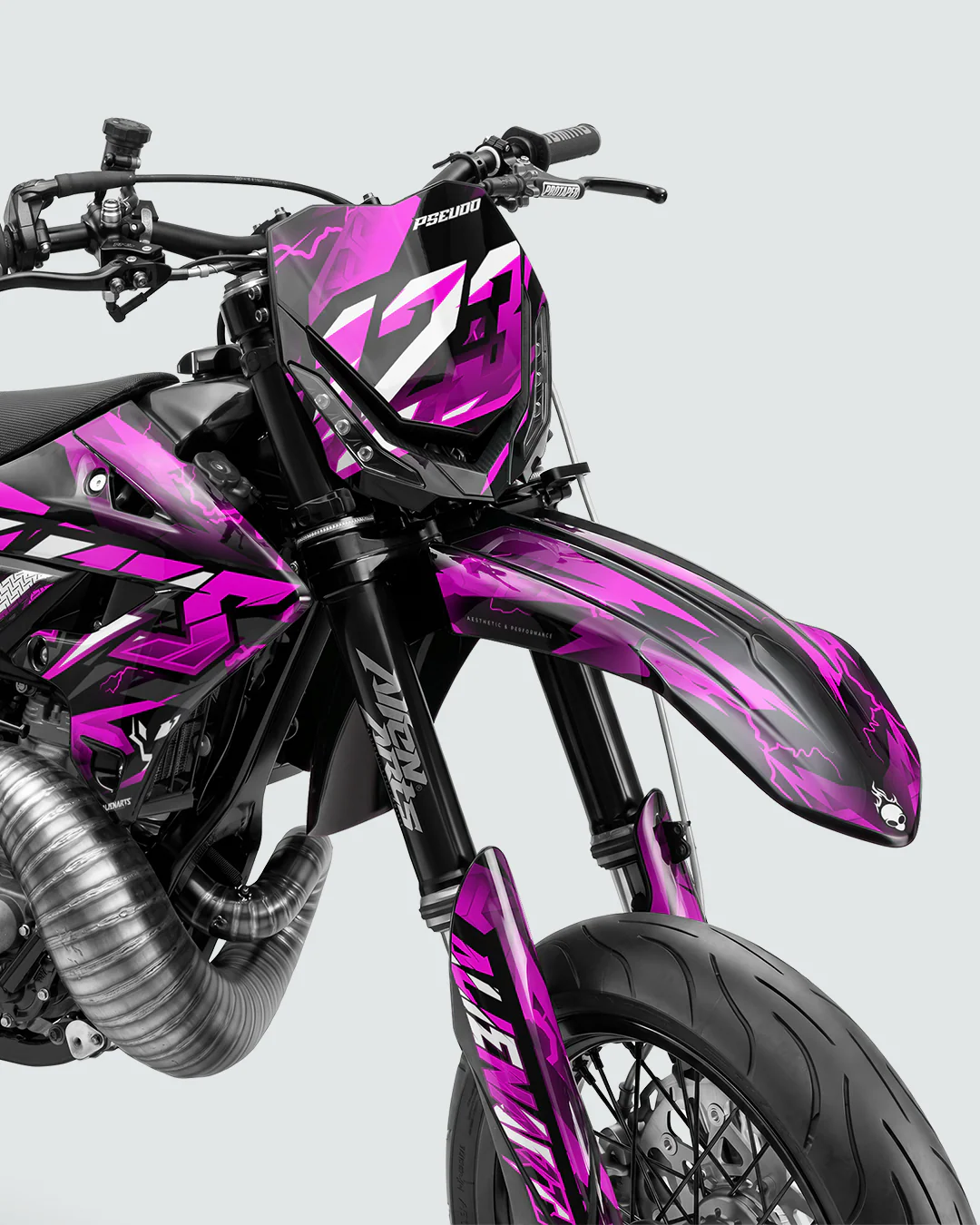 KINETIC - Kit Déco Supermotard Semi-Personnalisable - Rose - Image 2