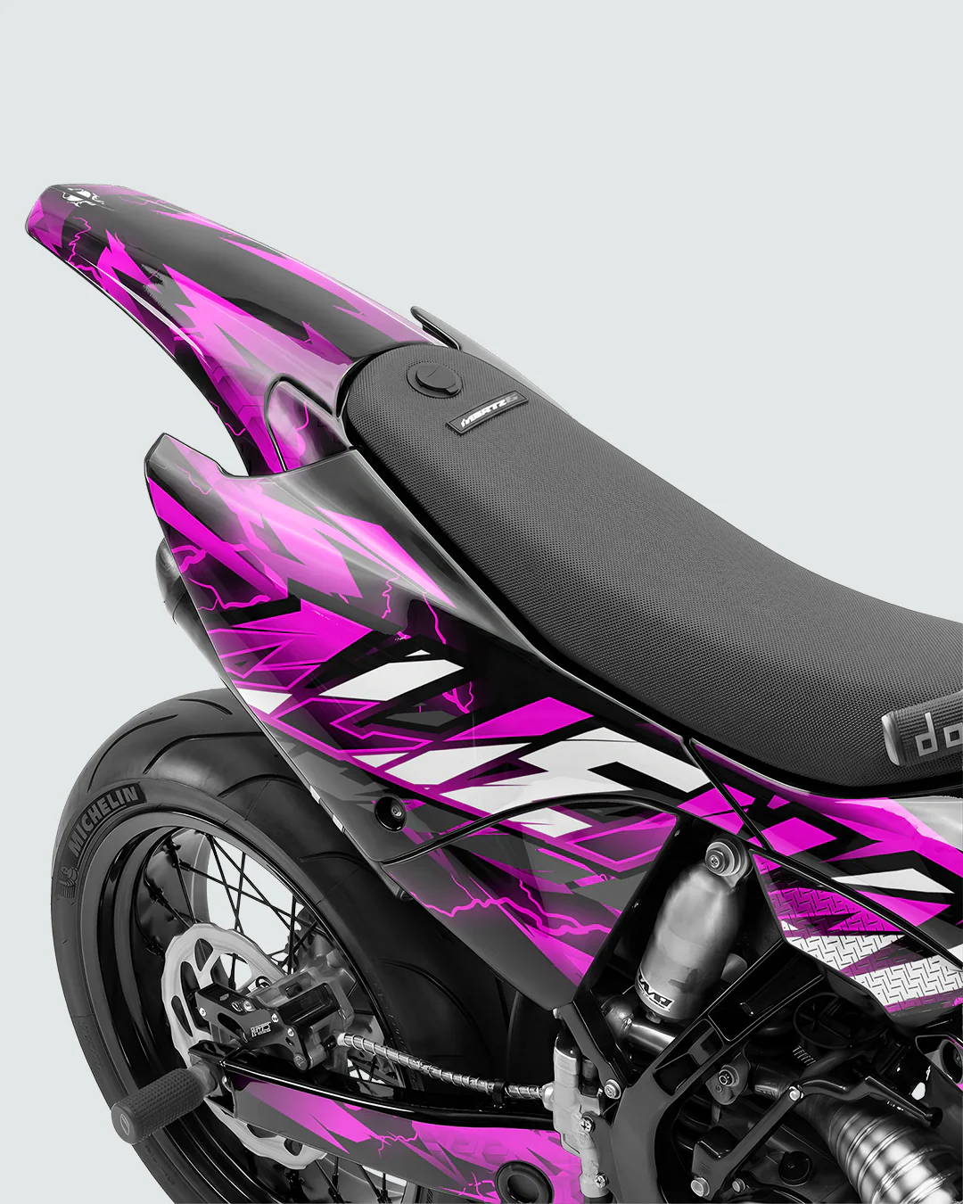 KINETIC - Kit Déco Supermotard Semi-Personnalisable - Rose - Image 3
