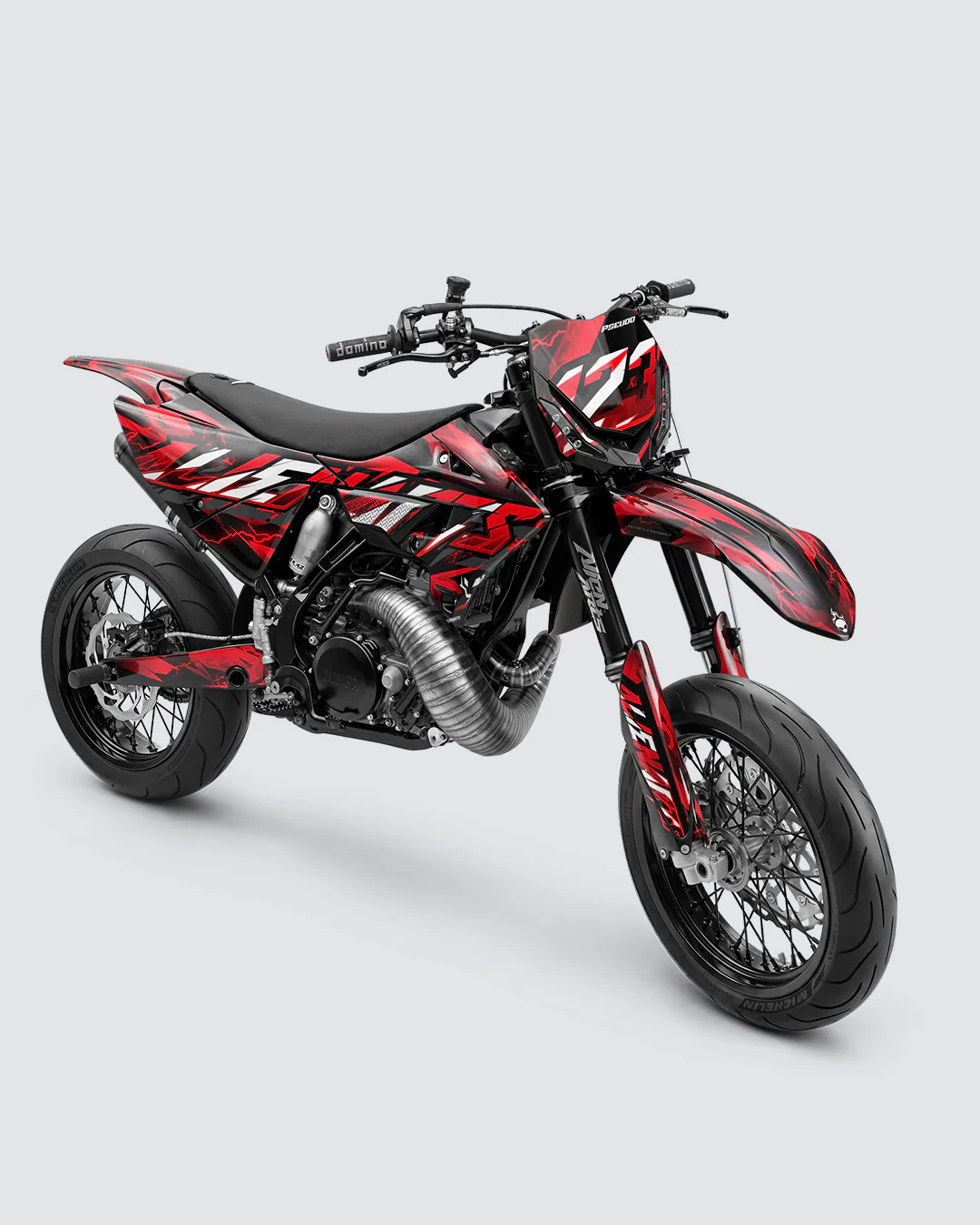 KINETIC - Kit Déco Supermotard Semi-Personnalisable - Rouge