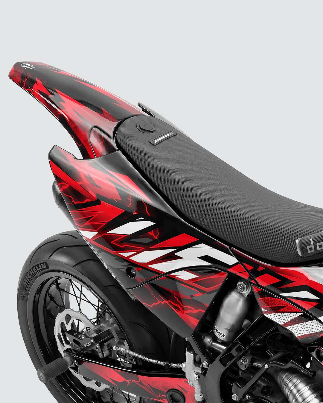 KINETIC - Kit Déco Supermotard Semi-Personnalisable - Rouge - Image 3