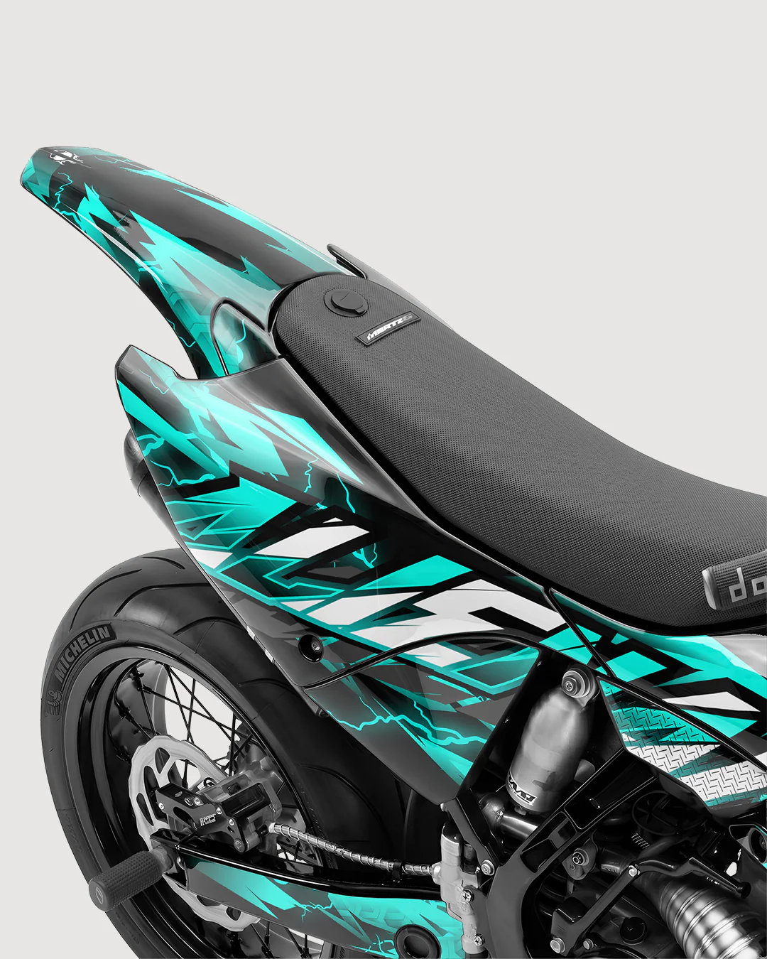 KINETIC - Kit Déco Supermotard Semi-Personnalisable - Turquoise - Image 3