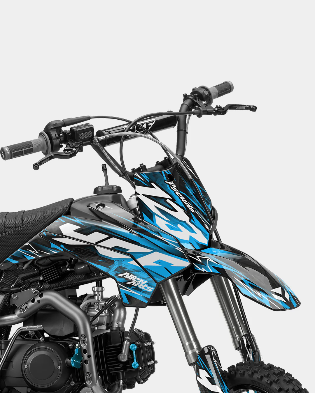KULOT - Kit Déco Dirt Bike Semi-Personnalisable - Bleu - Image 2