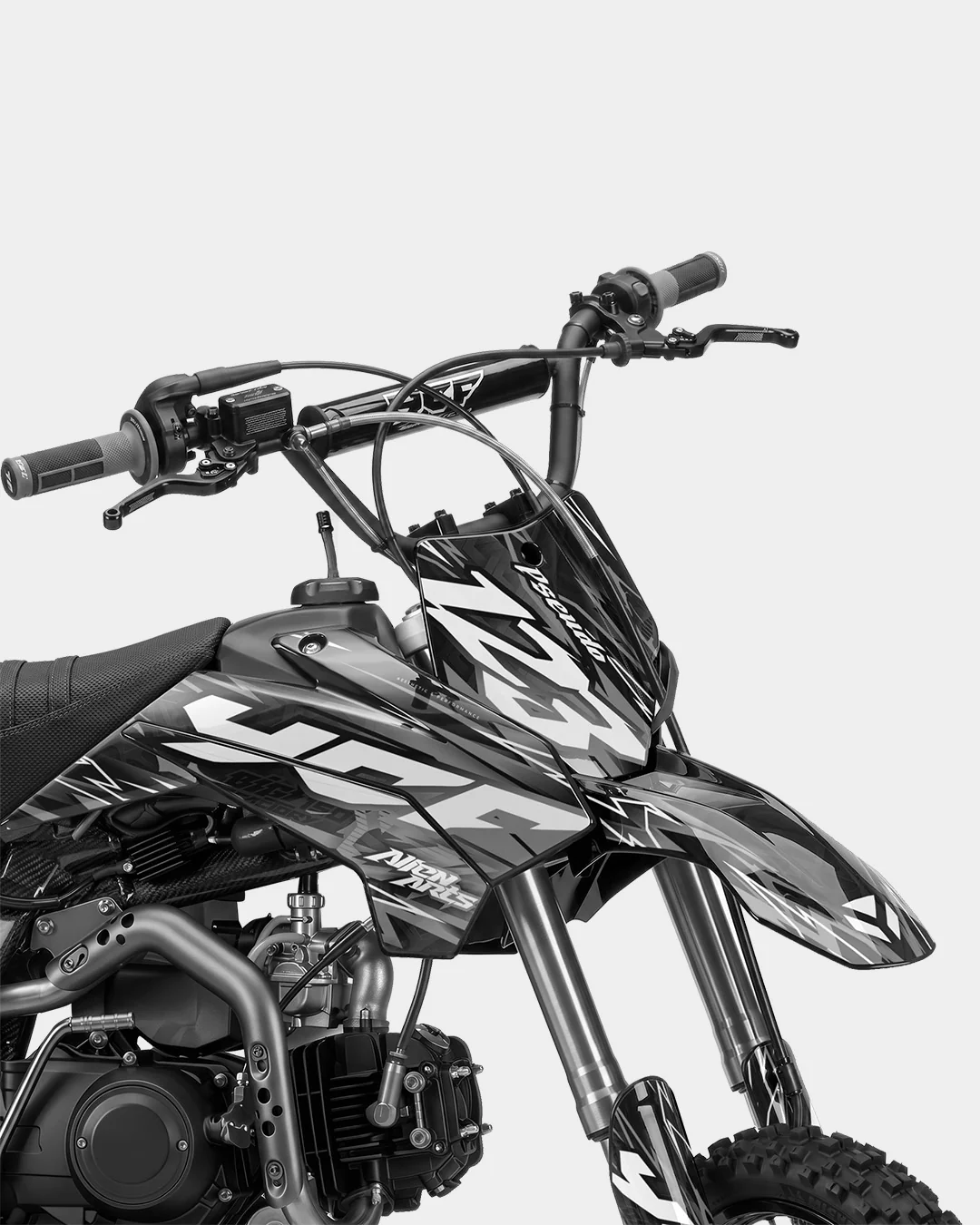 KULOT - Kit Déco Dirt Bike Semi-Personnalisable - Gris - Image 2